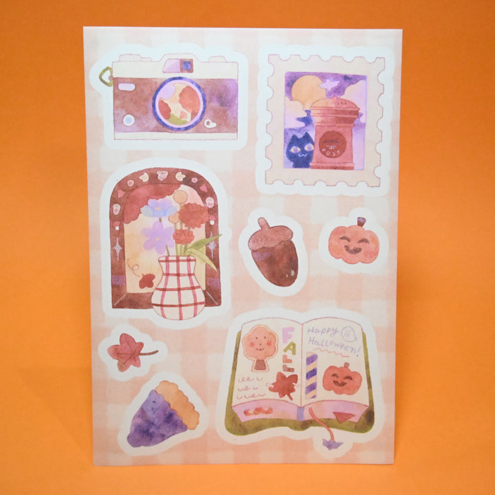 (ST070) Rainbowholic x Chichilittle Collaboration "Autumn & Halloween" Sticker Set (2 sheets)