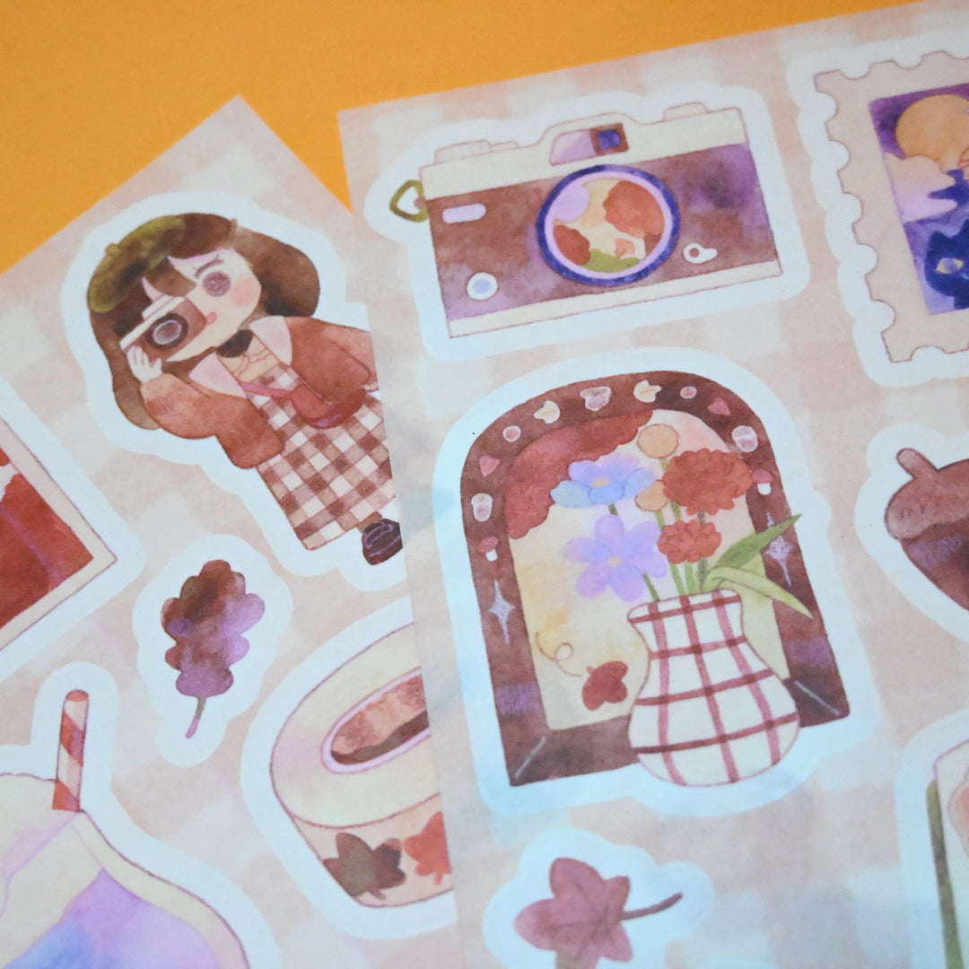 (ST070) Rainbowholic x Chichilittle Collaboration "Autumn & Halloween" Sticker Set (2 sheets)