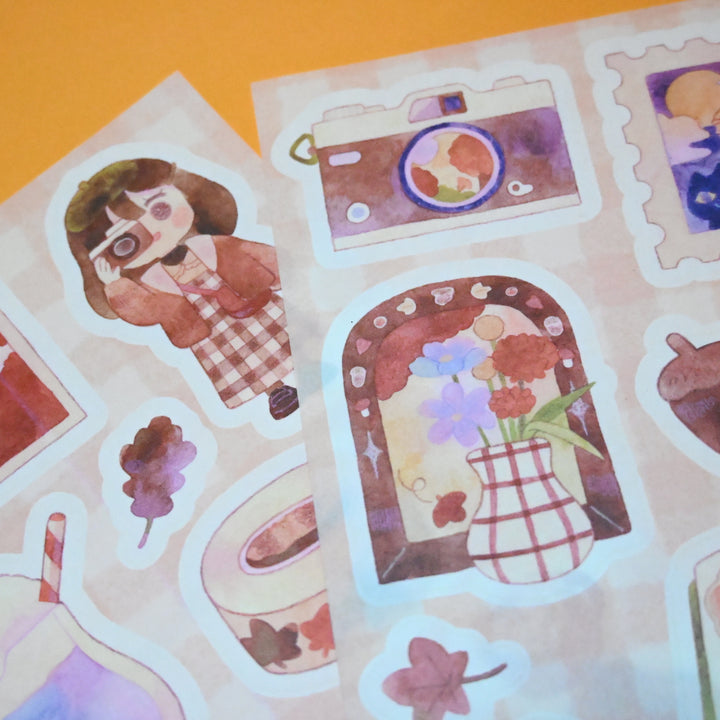 (ST070) Rainbowholic x Chichilittle Collaboration "Autumn & Halloween" Sticker Set (2 sheets)