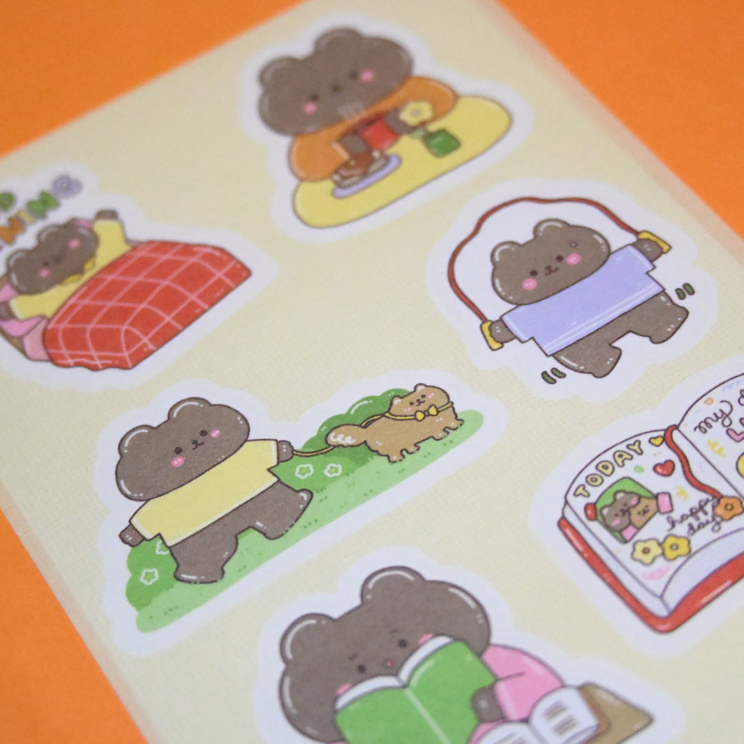 (DK003) Rainbowholic x Dolly Kaye Art Daily Bear A6 Sticker