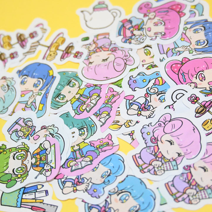 (FS012) Rainbowholic x mog Stationery Tea Party Flake Seal