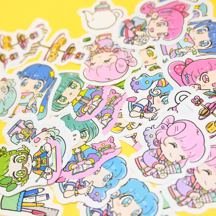 (FS012) Rainbowholic x mog Stationery Tea Party Flake Seal