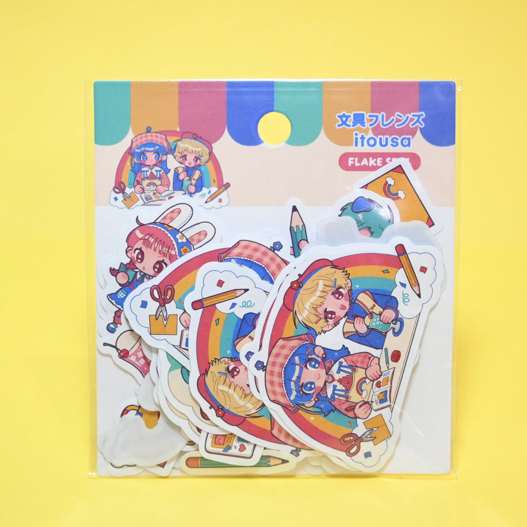 (FS010) Rainbowholic x itousa Bungu Kissa (Stationery Cafe) Flake Seal