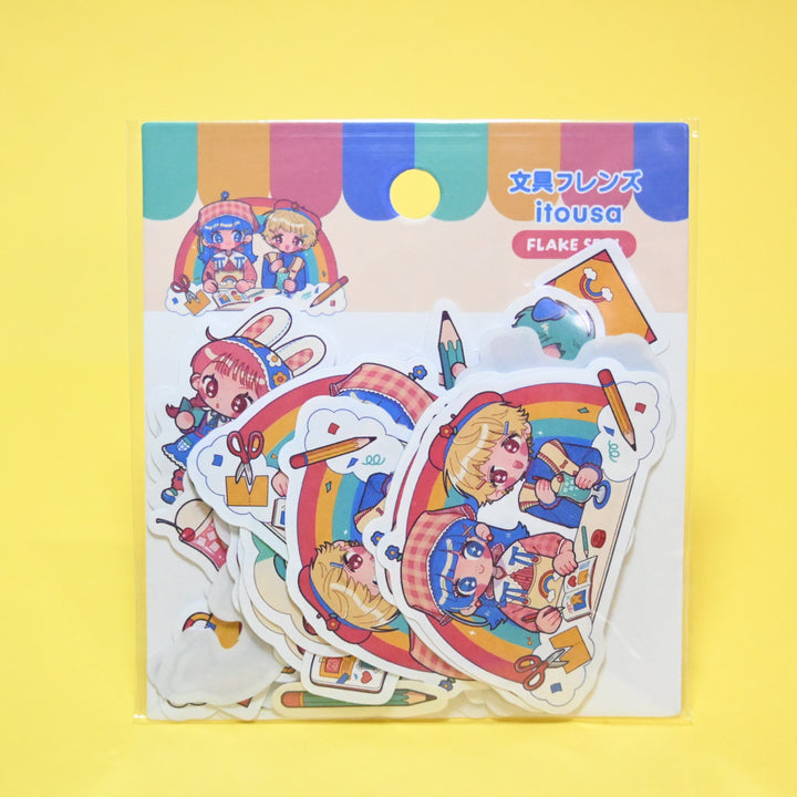 (FS010) Rainbowholic x itousa Bungu Kissa (Stationery Cafe) Flake Seal