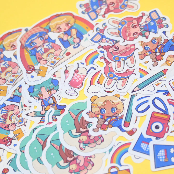 (FS010) Rainbowholic x itousa Bungu Kissa (Stationery Cafe) Flake Seal