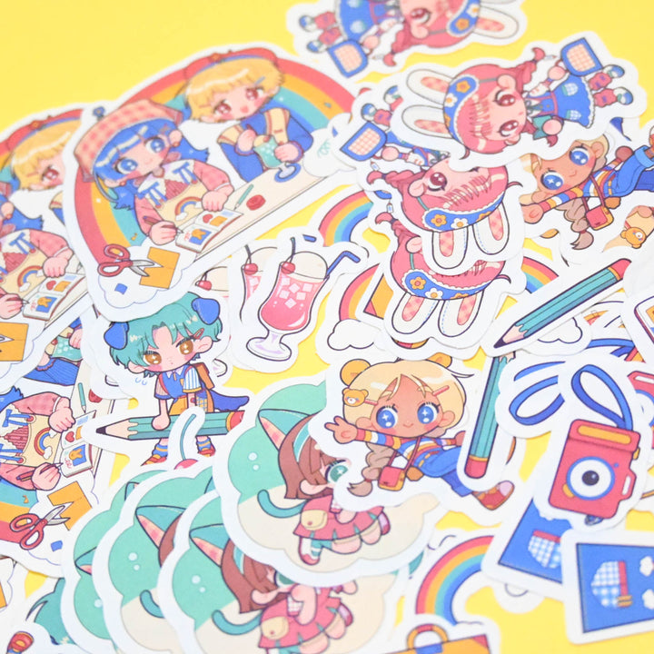 (FS010) Rainbowholic x itousa Stationery Friends Flake Seal