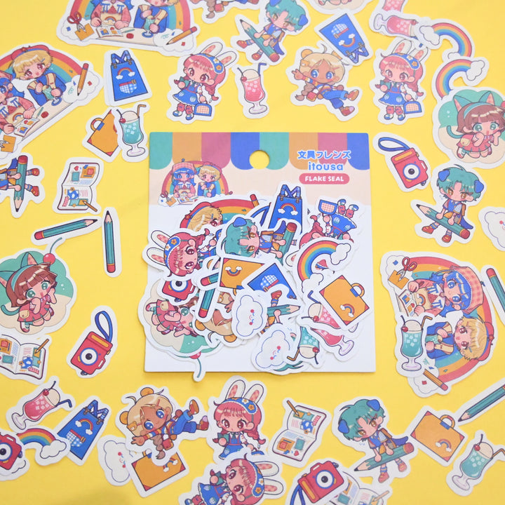 (FS010) Rainbowholic x itousa Bungu Kissa (Stationery Cafe) Flake Seal