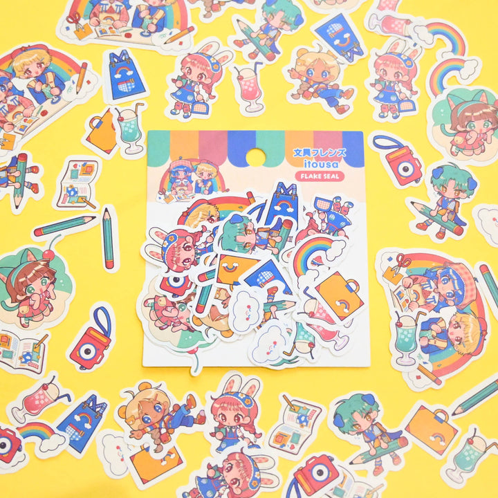 (FS010) Rainbowholic x itousa Stationery Friends Flake Seal