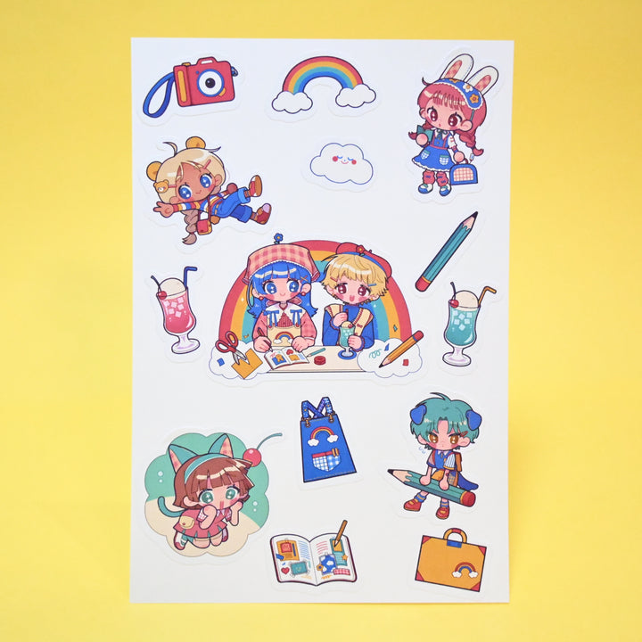 (FS010) Rainbowholic x itousa Bungu Kissa (Stationery Cafe) Flake Seal