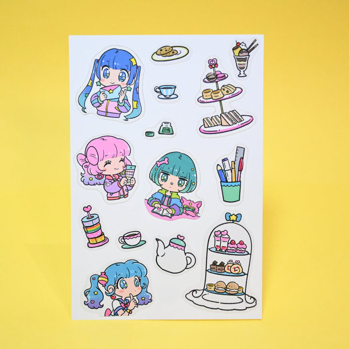 (FS012) Rainbowholic x mog Stationery Tea Party Flake Seal