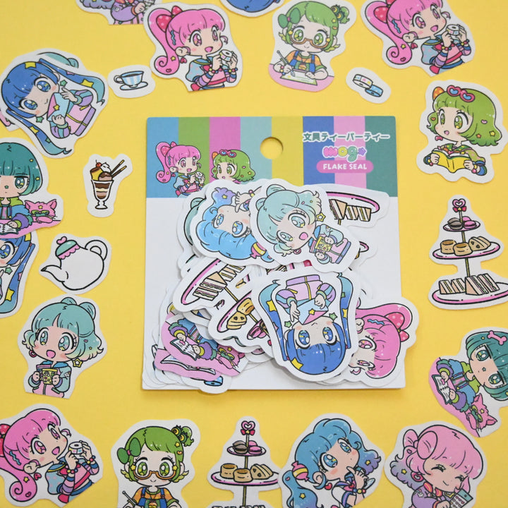 (FS012) Rainbowholic x mog Stationery Tea Party Flake Seal