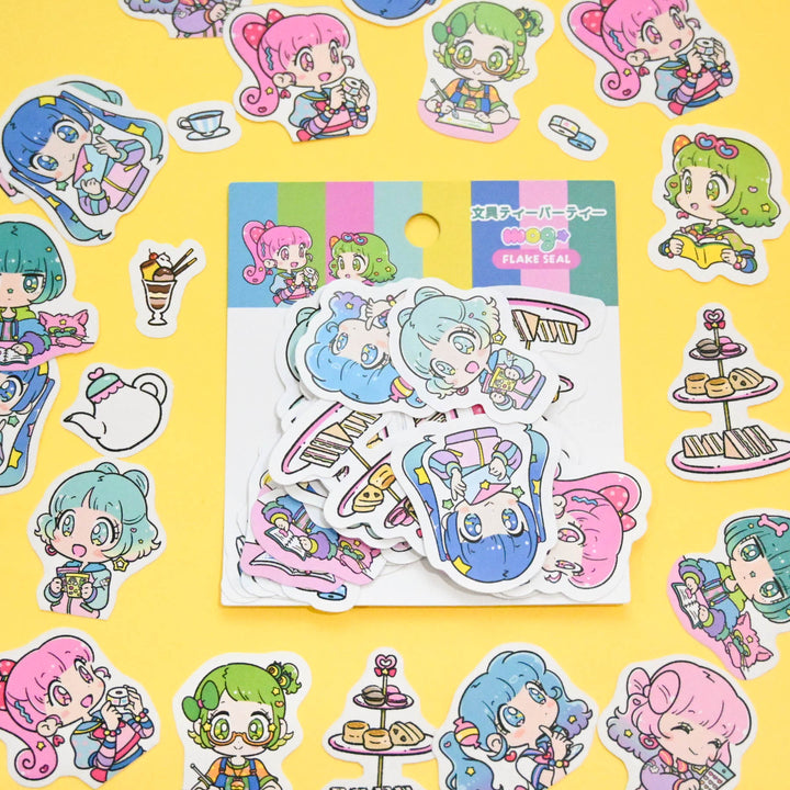 (FS012) Rainbowholic x mog Stationery Tea Party Flake Seal