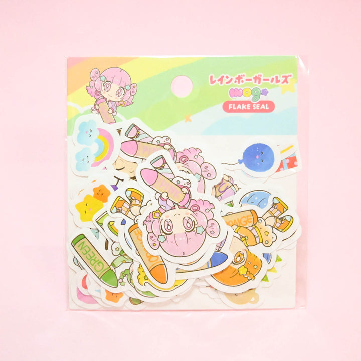 (FS002) Rainbowholic x mog Rainbow Stationery Girls Flake Seal