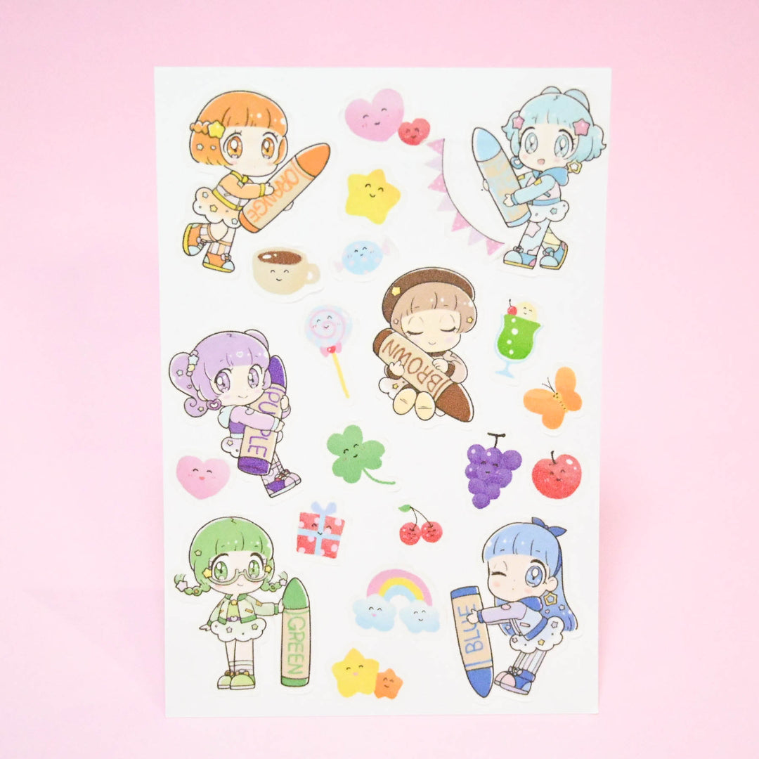 (FS002) Rainbowholic x mog Rainbow Stationery Girls Flake Seal