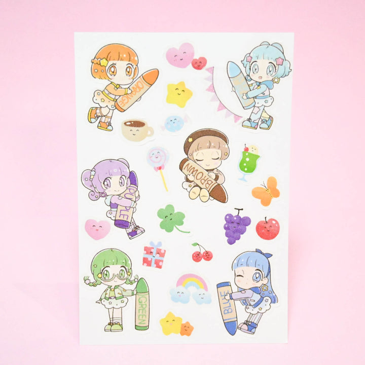 (FS002) Rainbowholic x mog Rainbow Stationery Girls Flake Seal