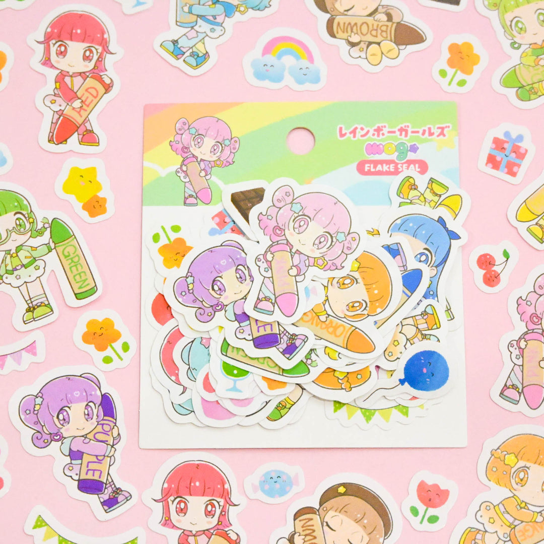 (FS002) Rainbowholic x mog Rainbow Stationery Girls Flake Seal