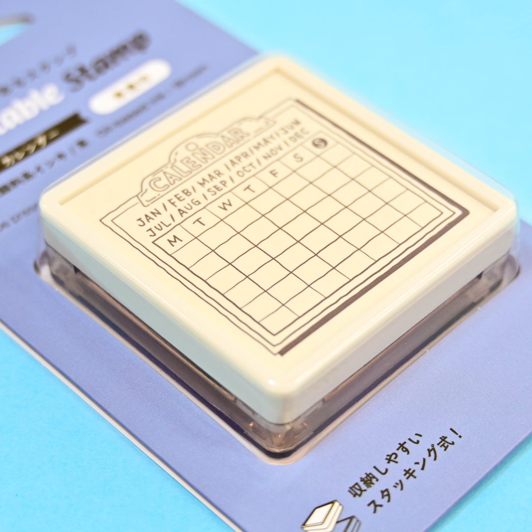 midori Calendar Self-Inking Stamp Brown