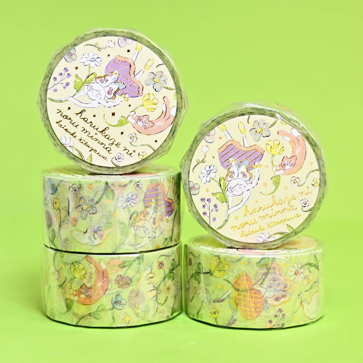cozyca Heisuke Kitazawa Everyone Riding the Spring Breeze Washi Tape 2cm
