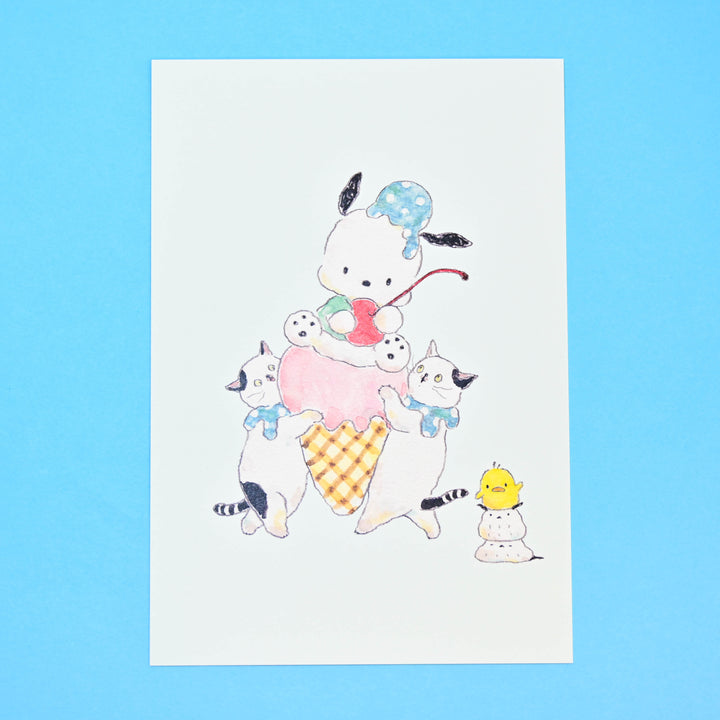 Tocorocomugi Sanrio Pochacco Ice Cream Postcard
