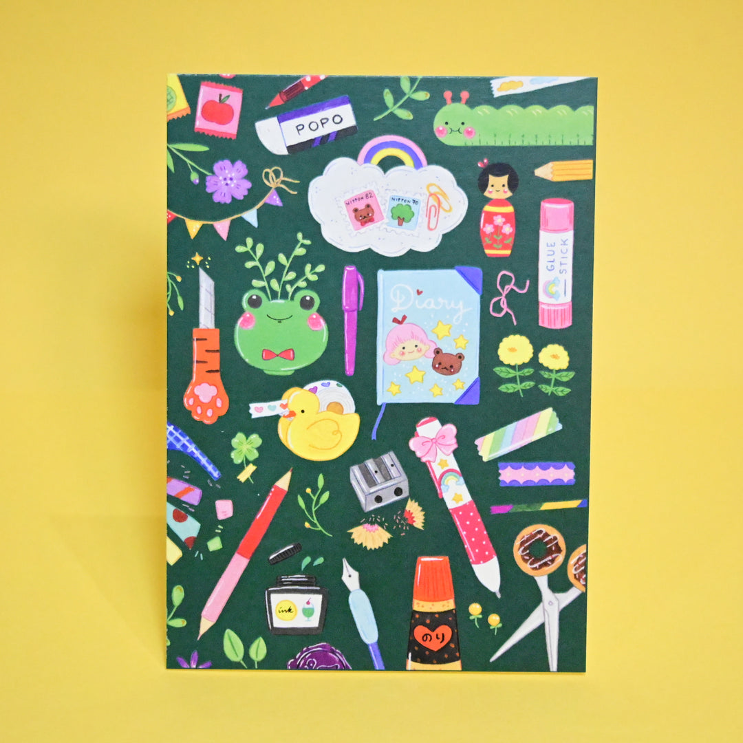 (PC002) Carte postale de la collection de papeterie Rainbowholic x Niina Aoki