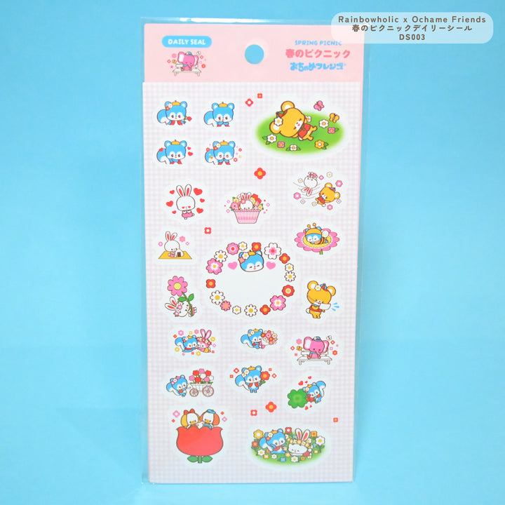 (DS003) Rainbowholic x Ochame Friends Spring Picnic Sticker Sheet