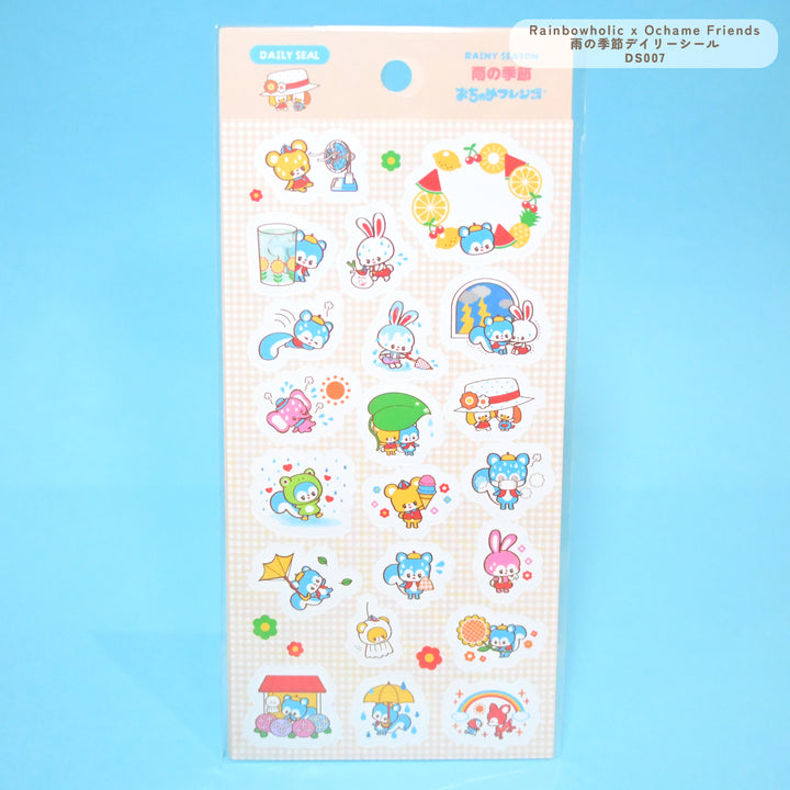 (DS007) Rainbowholic x Ochame Friends Rainy Season Sticker Sheet