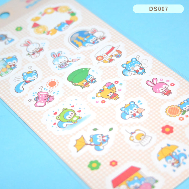 (DS007) Rainbowholic x Ochame Friends Rainy Season Sticker Sheet