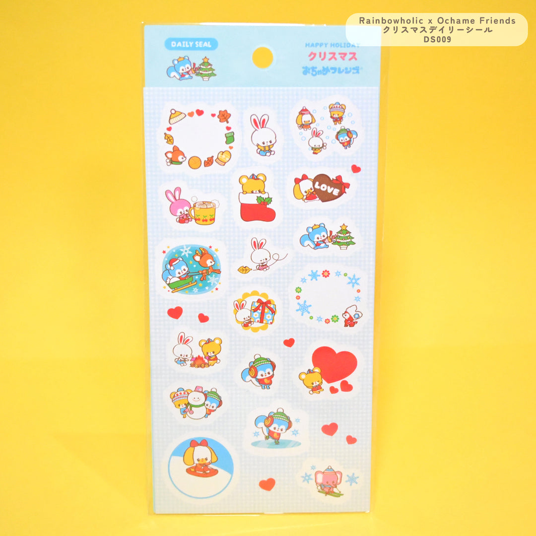 (DS009) Rainbowholic x Ochame Friends Happy Holiday Sticker Sheet