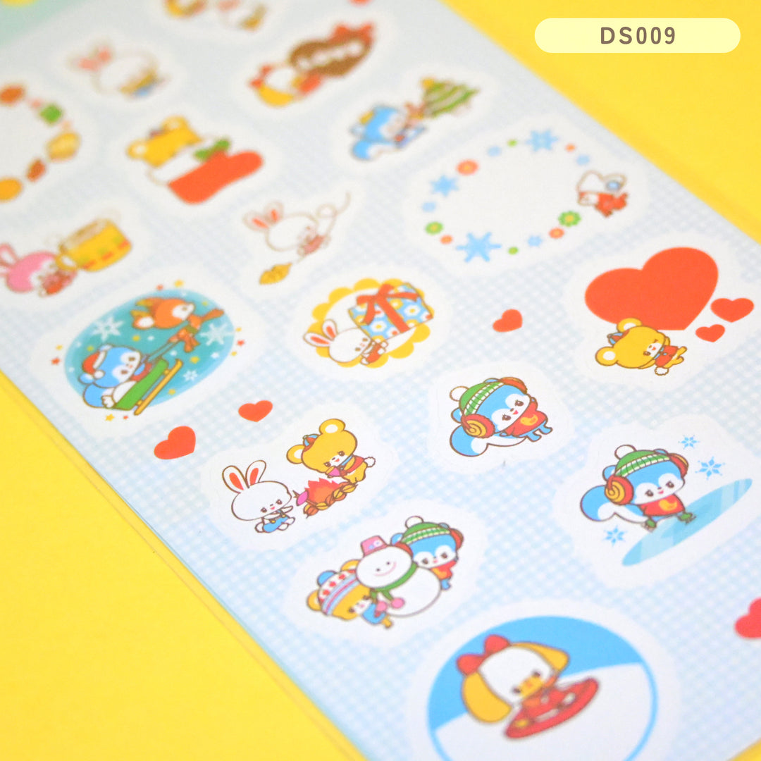 (DS009) Rainbowholic x Ochame Friends Happy Holiday Sticker Sheet