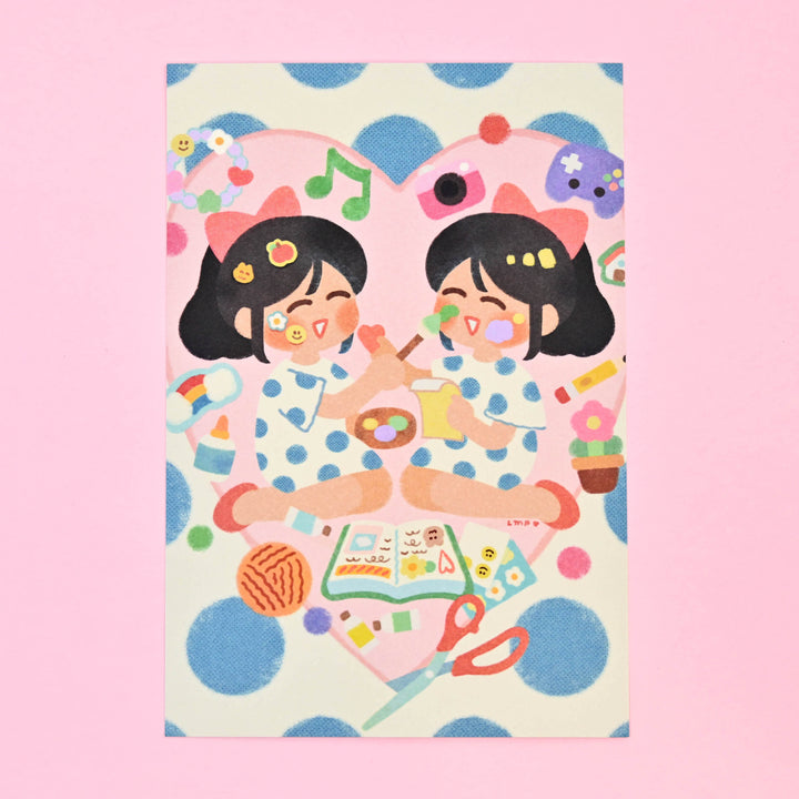 (PC005) Carte postale Rainbowholic x Chichilittle pour les amoureux de la papeterie