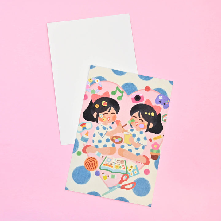 (PC005) Carte postale Rainbowholic x Chichilittle pour les amoureux de la papeterie