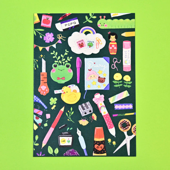 (PC002) Carte postale de la collection de papeterie Rainbowholic x Niina Aoki