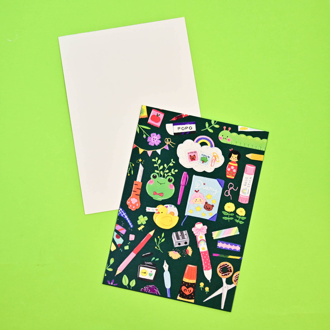(PC002) Carte postale de la collection de papeterie Rainbowholic x Niina Aoki