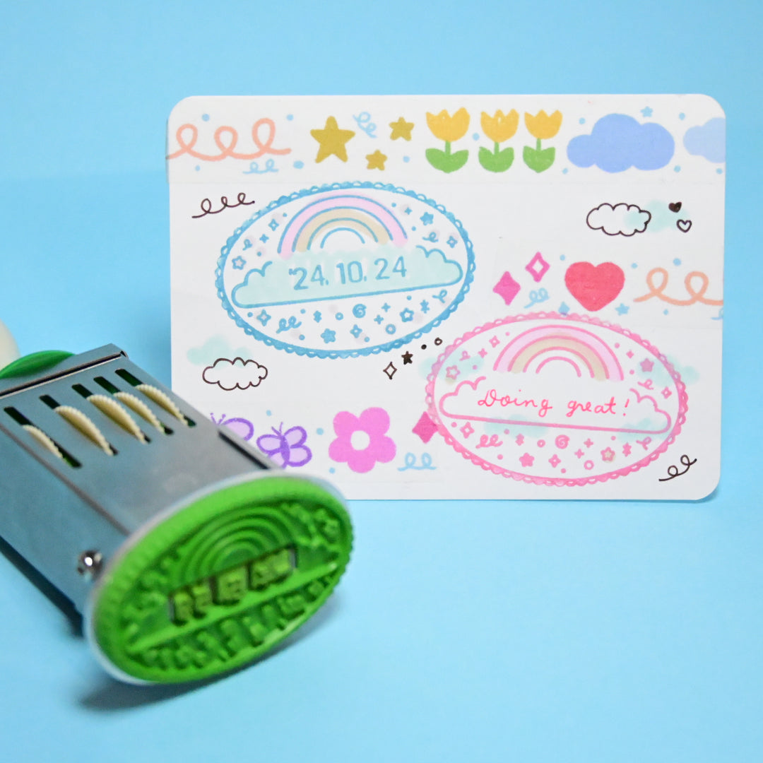(HS001) Rainbowholic Original Date Stamp - Rainbow