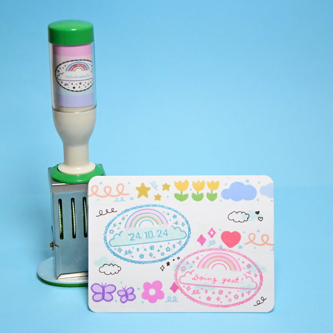 (HS001) Rainbowholic Original Date Stamp - Rainbow