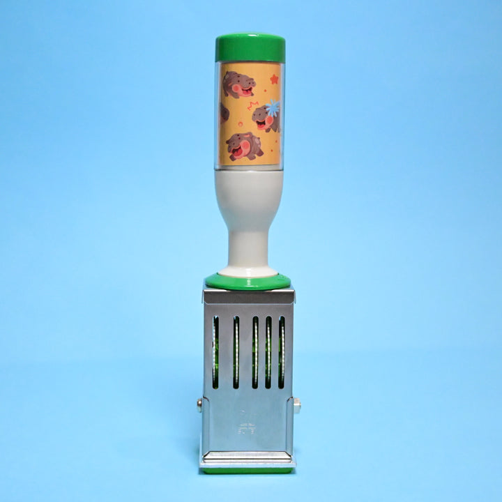 (HS002) Rainbowholic Original Date Stamp - Kawaii Hippo