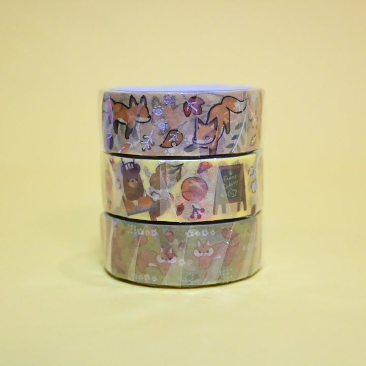 Saien Autumn Animals Masking Tape Set (5 pcs.)