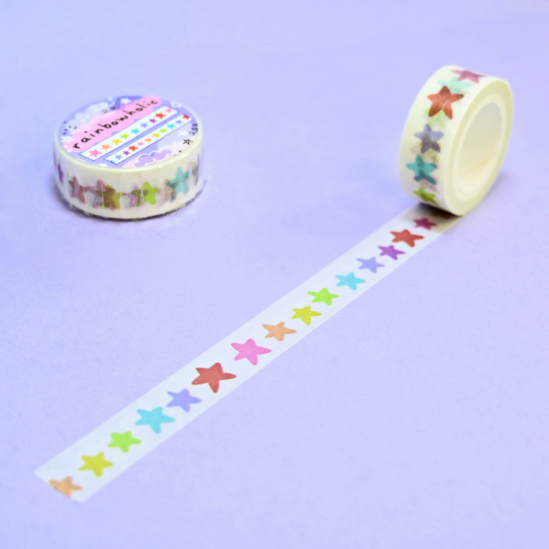 (MT013) Original Rainbow Stars Washi Tape 1.5cm