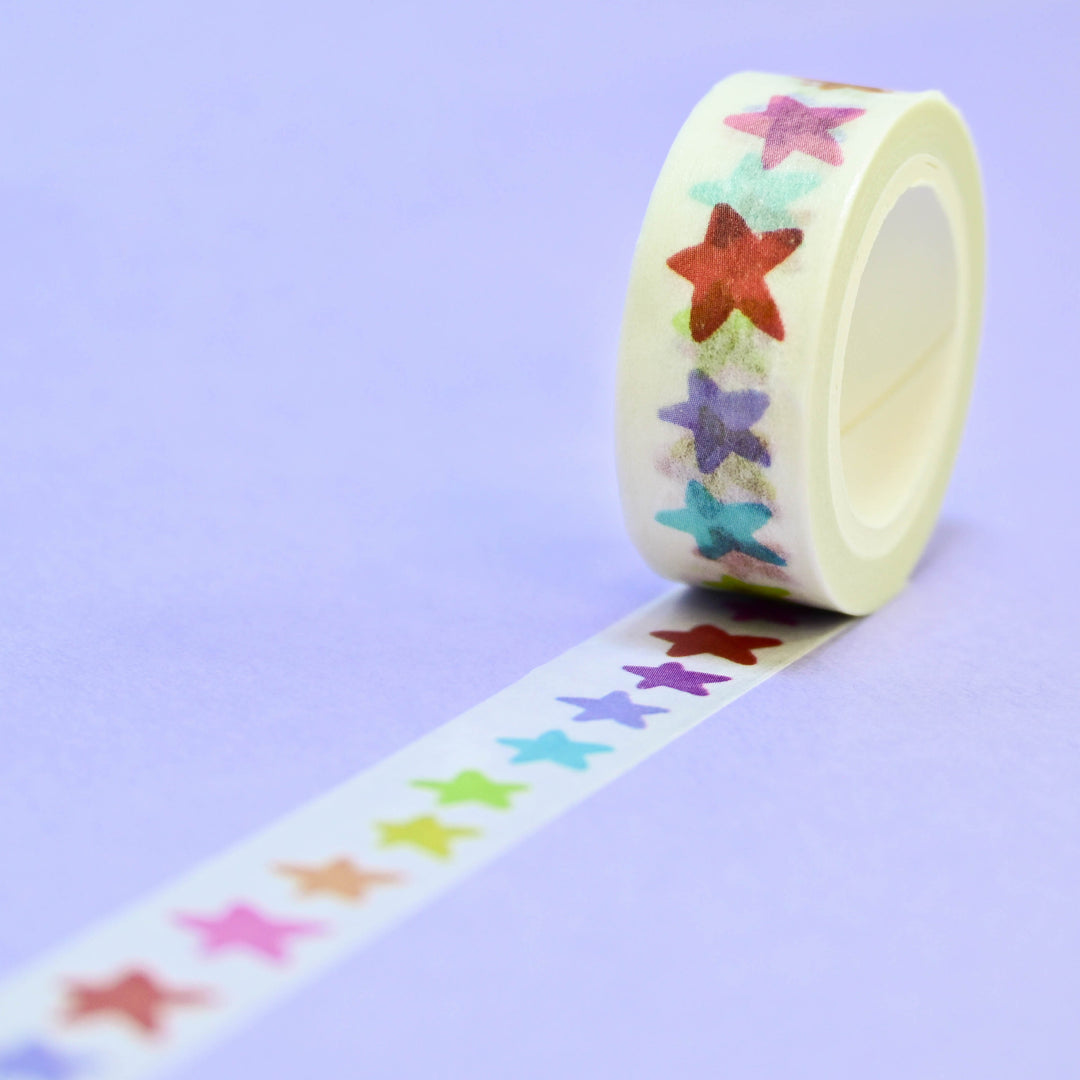 (MT013) Original Rainbow Stars Washi Tape 1.5cm