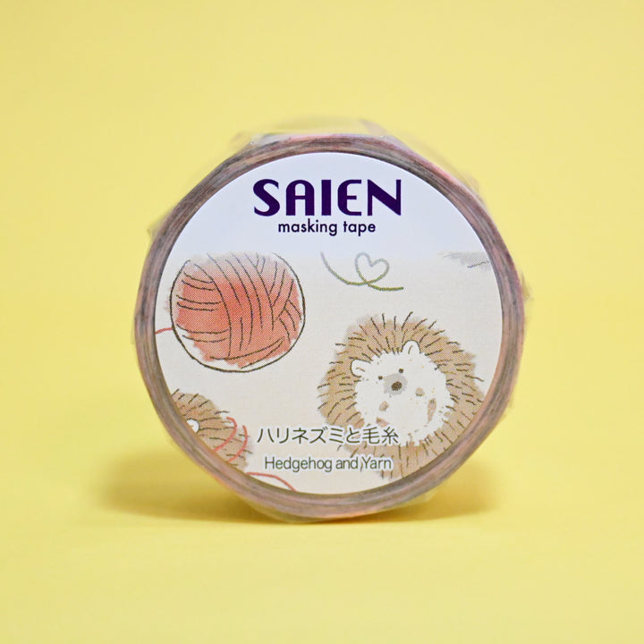 Saien Hedgehog and Yarn Cute Masking Tape