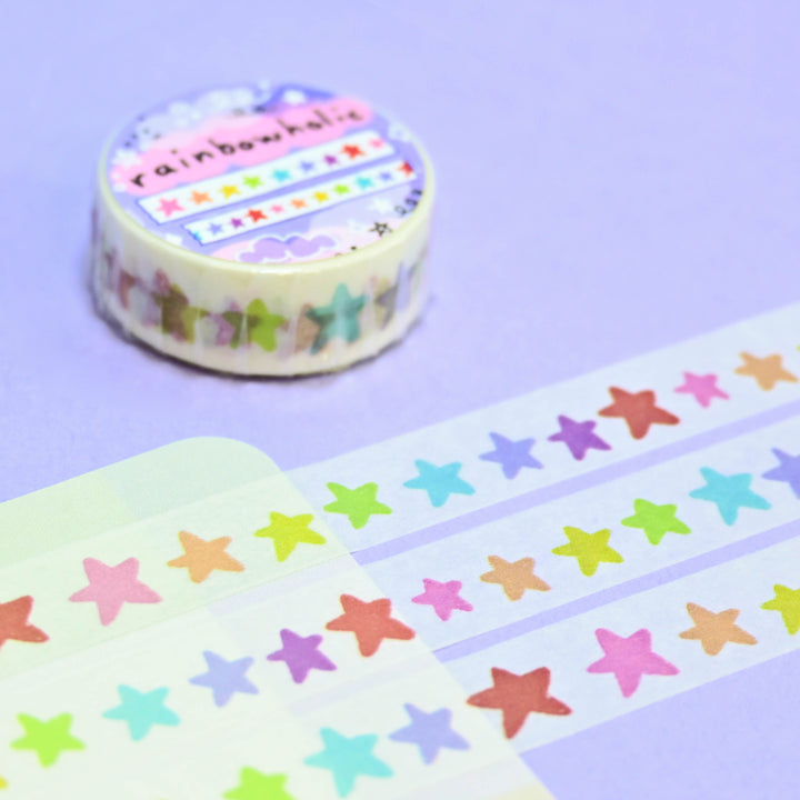 (MT013) Original Rainbow Stars Washi Tape 1.5cm