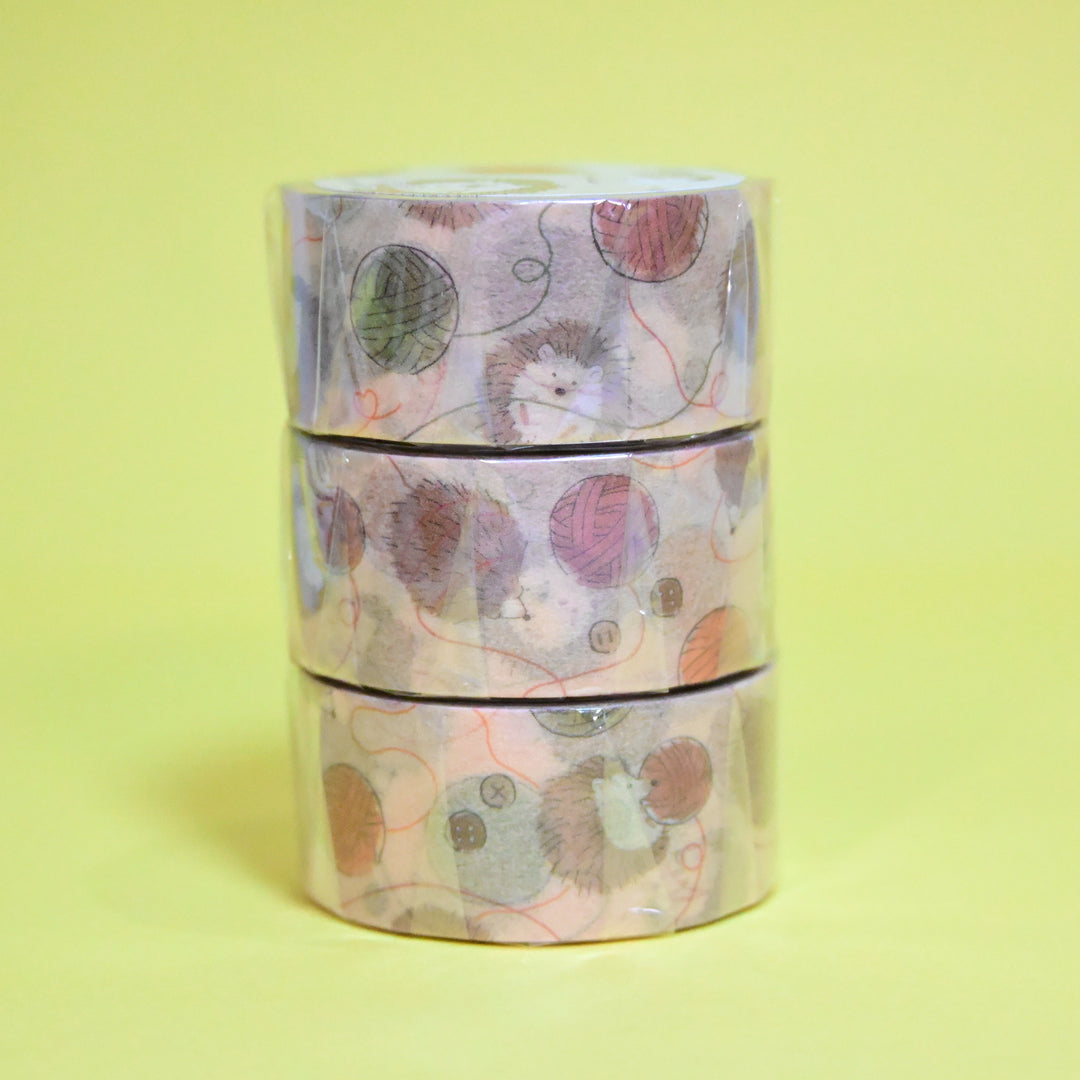 Saien Hedgehog and Yarn Cute Masking Tape