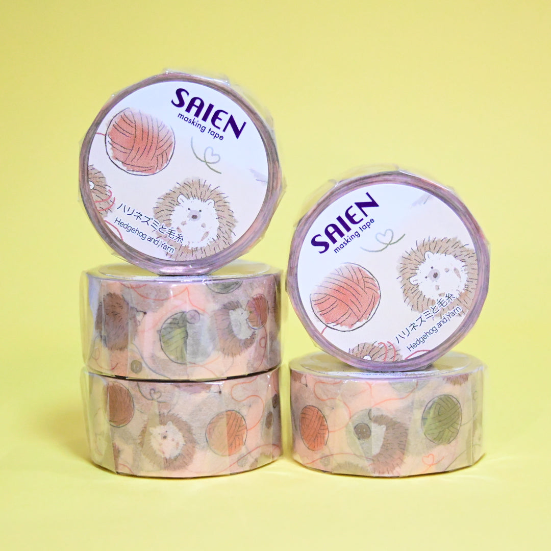 Saien Hedgehog and Yarn Cute Masking Tape
