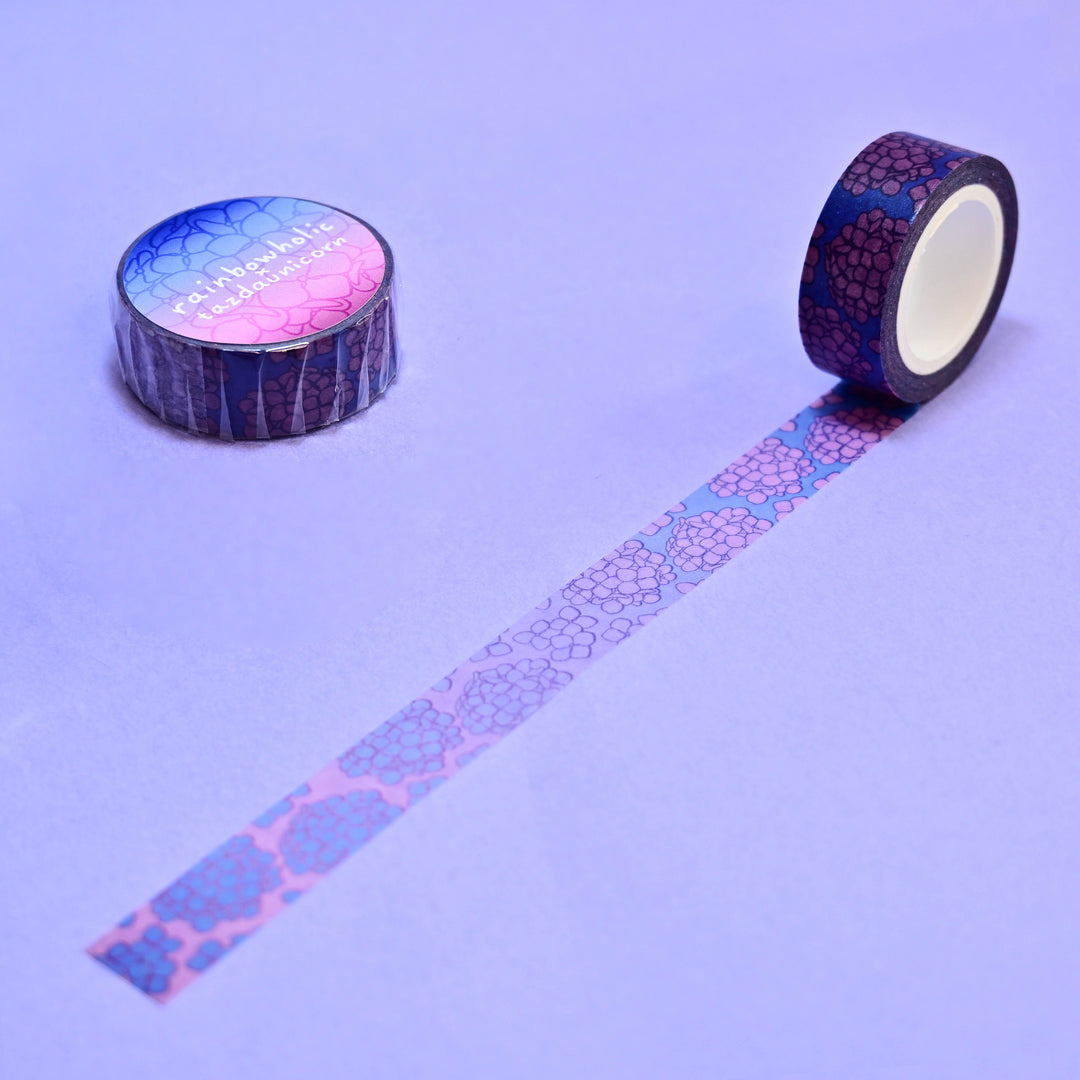 (MT031) Original Rainbowholic x Tazdaunicorn Hydrangeas / Ajisai Collaboration Washi Tape 1.5cm