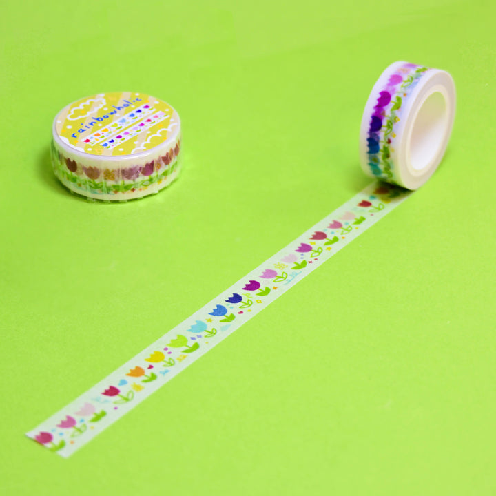 (MT015) Original Rainbow Tulips Washi Tape 1.5cm