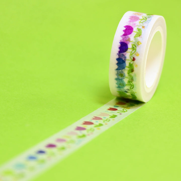 (MT015) Original Rainbow Tulips Washi Tape 1.5cm