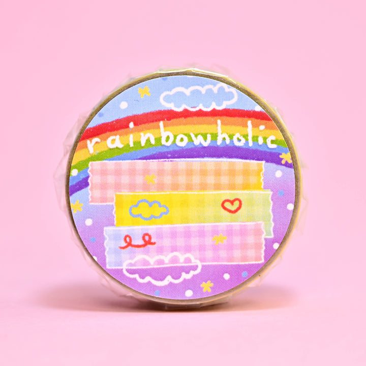 (MT158) Rainbowholic Rainbow Gingham Washi Tape 1.5cm