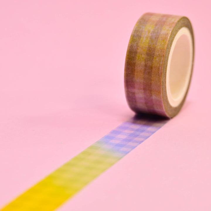 (MT158) Rainbowholic Rainbow Gingham Washi Tape 1.5cm