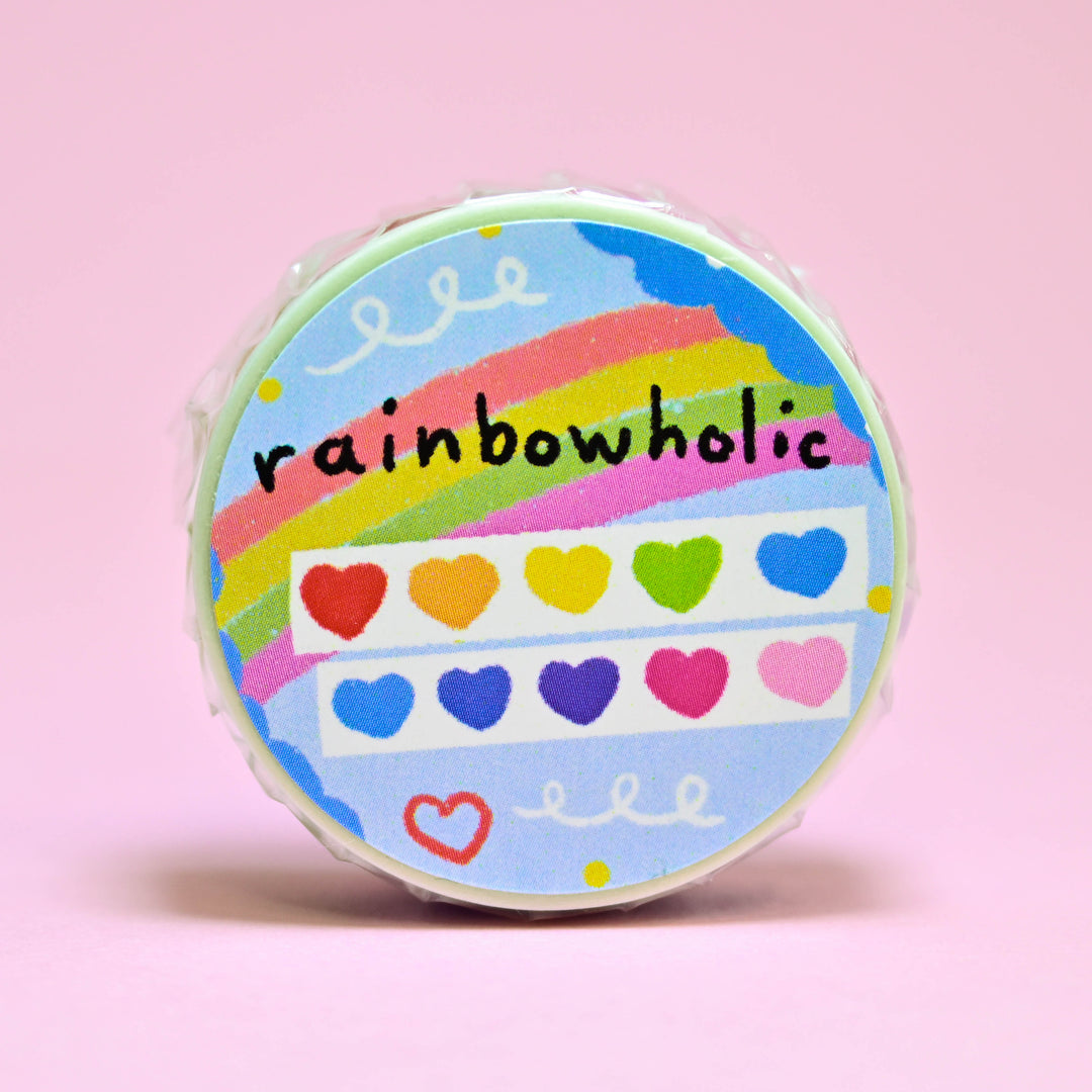 (MT007) Original Rainbow Hearts Washi Tape 1.5cm