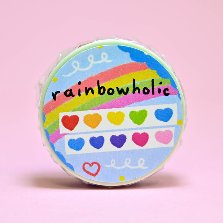 (MT007) Original Rainbow Hearts Washi Tape 1.5cm